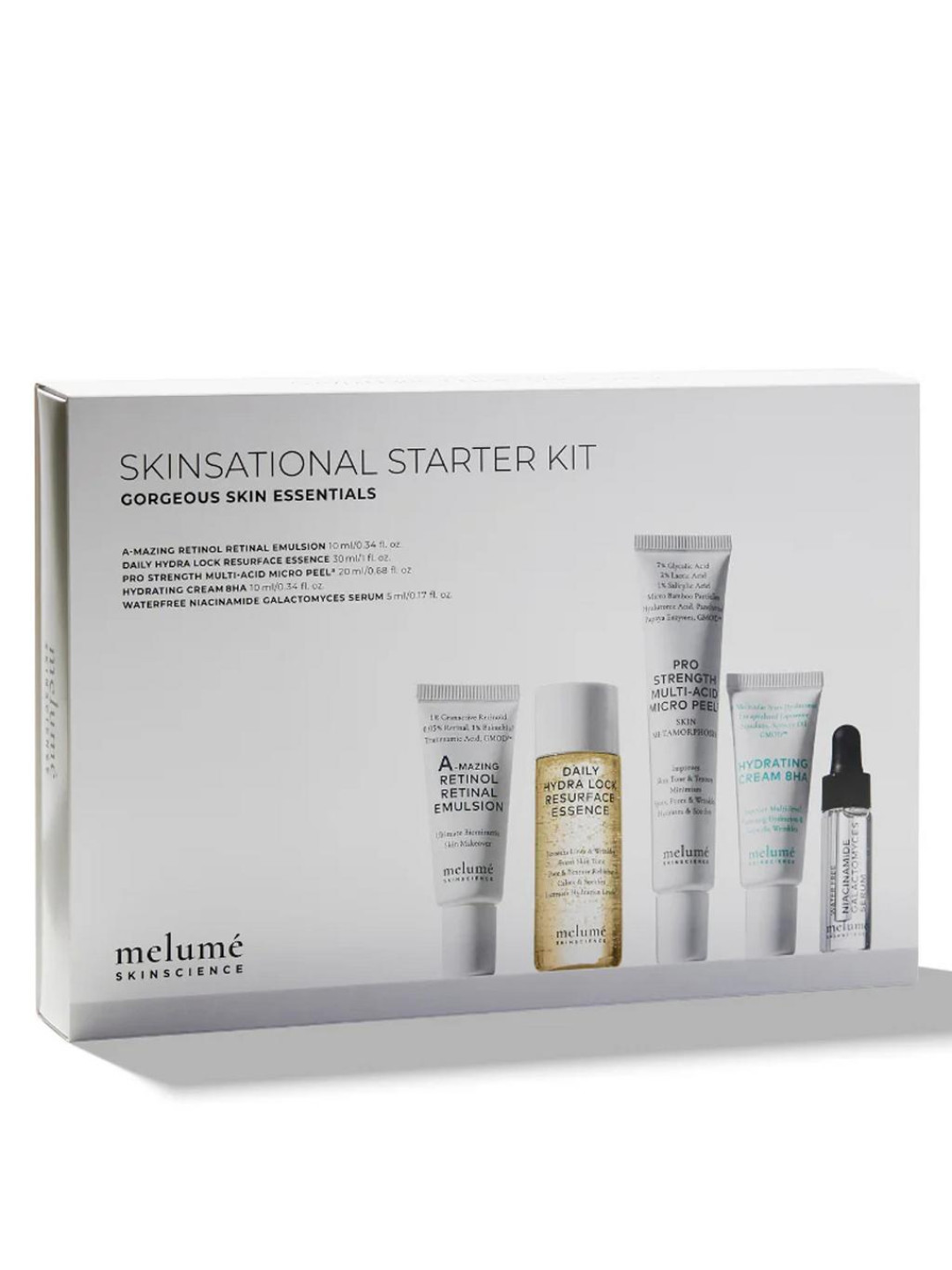 Набір з 5 мініатюрами "Знайомство" Melume Skinsational Starter Kit 