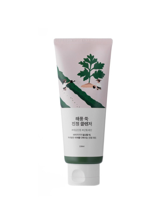 Заспокійлива очищуюча пінка з морським полином Round Lab Mugwort Calming Cleanser, 150 мл