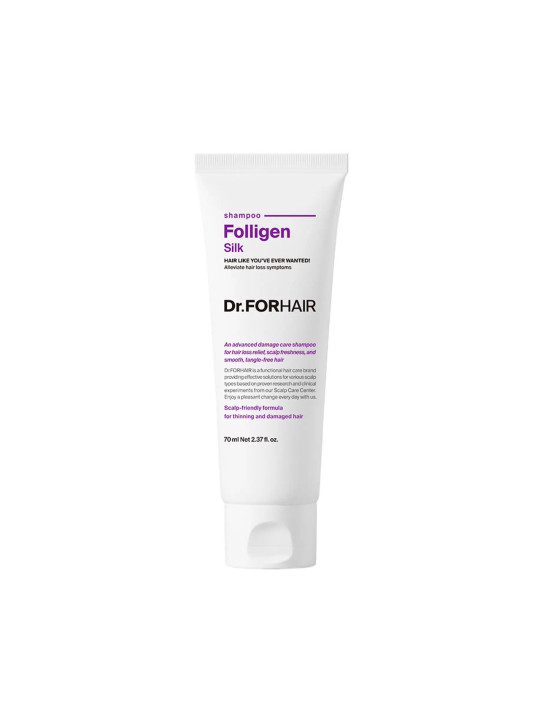 Шампунь для сухого та пошкодженого волосся Dr.FORHAIR Folligen Silk Shampoo, 70 мл Шампунь для сухого та пошкодженого волосся Dr.FORHAIR Folligen Silk Shampoo, 70 мл