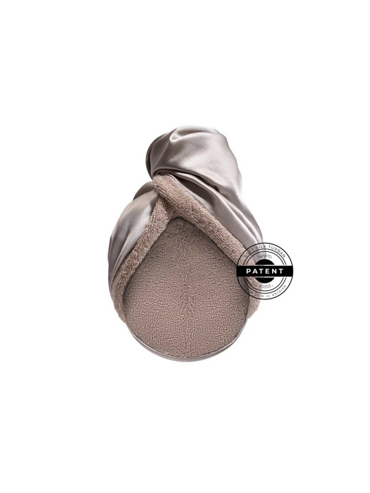 Шовковий рушник-тюрбан з махрою Soft Silk Beige MON MOU 