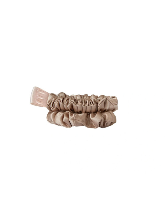 Набір тонких шовкових міні-резинок Mon Mou SILK MINI SLIM SCRUNCHIE SET Beige