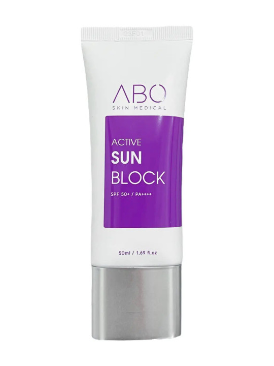 Легкий сонцезахисний крем на фізичних фільтрах ABO ACTIVE SUNBLOCK SPF 50+/РА++++, 50 мл