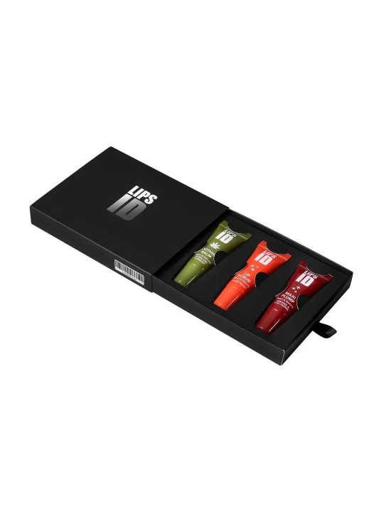 Набір «COMBO MAX» LIPS ID (заспокійливий бальзам, плампер для об'єму та скраб для губ), 3х10 мл