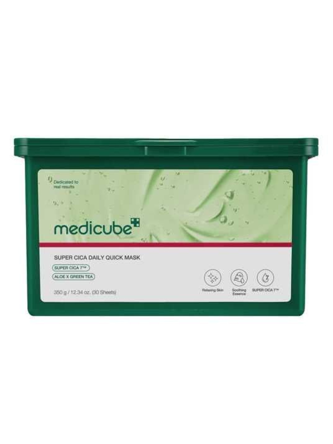 Набір заспокійливих масок з центелою, алое та зеленим чаєм Medicube Super Cica Daily Quick Mask, 30 шт