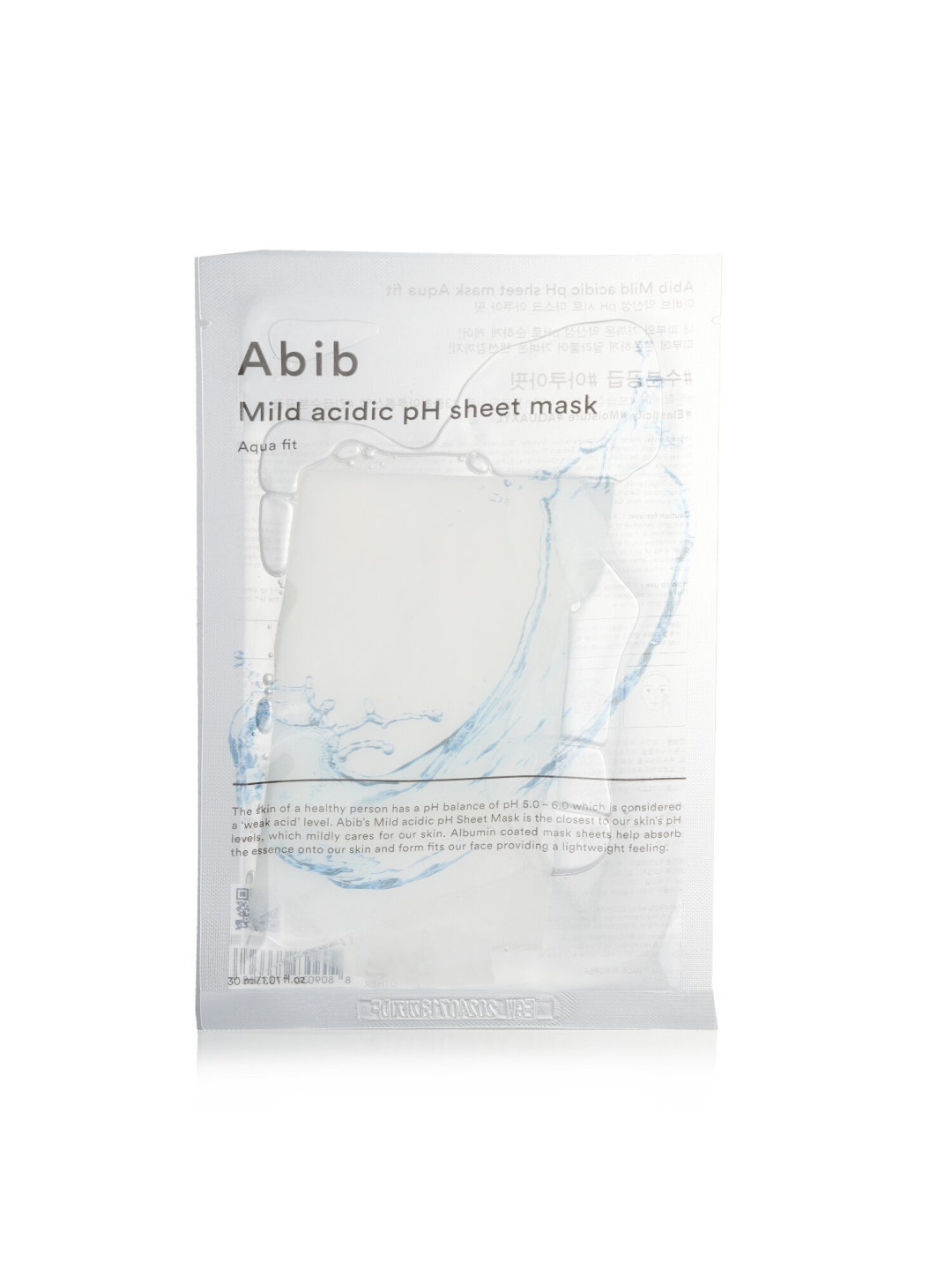 Зволожуюча тканинна маска з гіалуроновою кислотою і пептидами Abib Mild Acidic pH Sheet Mask Aqua Fit