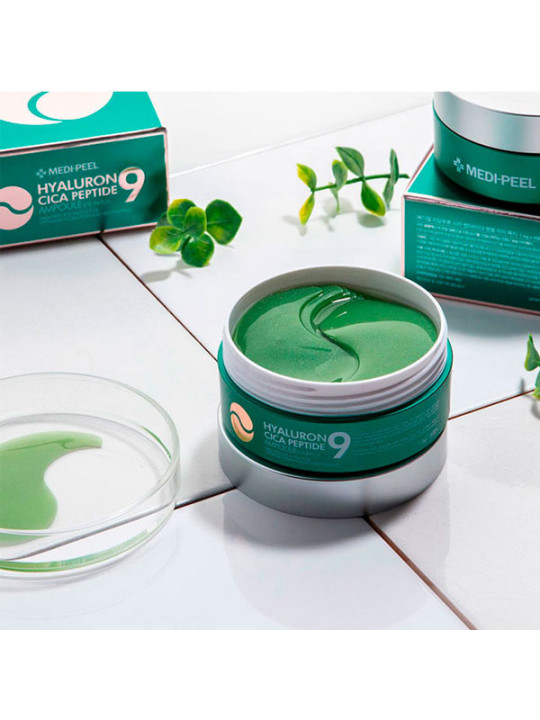 Заспокійливі гідрогелеві патчі з пептидами Medi-Peel Hyaluron Cica Peptide 9 Ampoule Eye Patch, 60 Patches