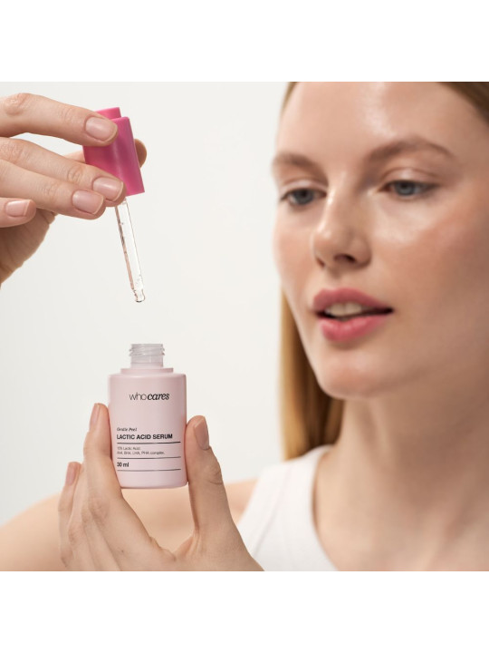 Набір засобів для обличчя WhoCares “Gentle Peel Lactic Acid Serum x Bifida Barrier Sun Cream”