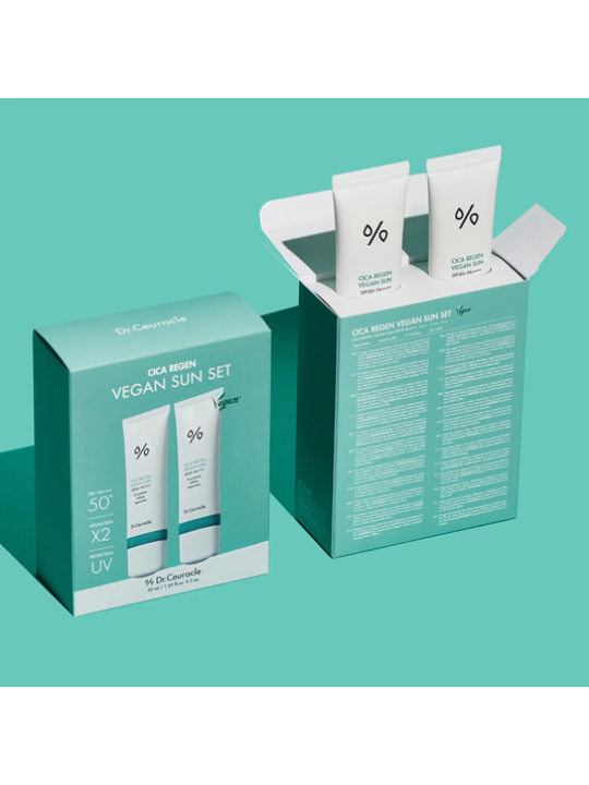 Набір сонцезахисних кремів з центелою Dr.Ceuracle Cica Regen Vegan Sun Set DUO, 2 в 1 Набір сонцезахисних кремів з центелою Dr.Ceuracle Cica Regen Vegan Sun Set DUO, 2 в 1
