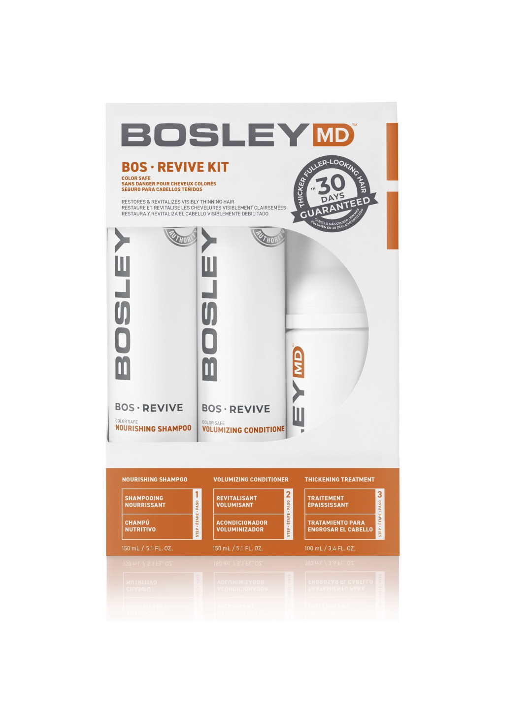 BOS Revive набір для відновлення стоншеного фарбованого волосся (поживний шампунь, кондиціонер для обʼєму, ущільнюючий догляд)