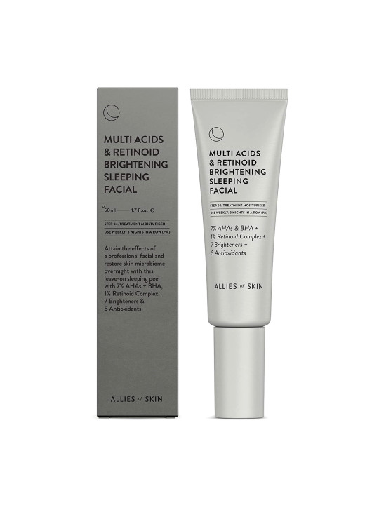 Мультикислотна пілінг-маска для обличчя Allies of Skin Multi Acid & Retinoid Brightening Sleeping Facial 50 ml Мультикислотна пілінг-маска для обличчя Allies of Skin Multi Acid & Retinoid Brightening Sleeping Facial 50 ml