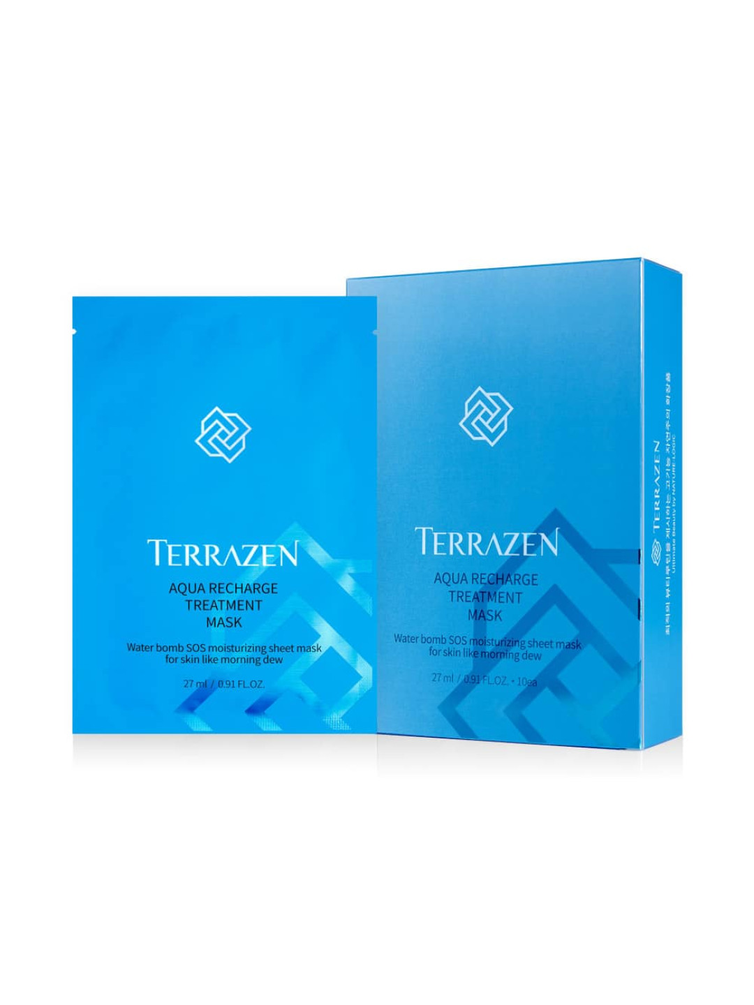 Інтенсивно зволожуюча тканинна маска з гіалуроновим комплексом TERRAZEN AQUA RECHARGE TREATMENT MASK