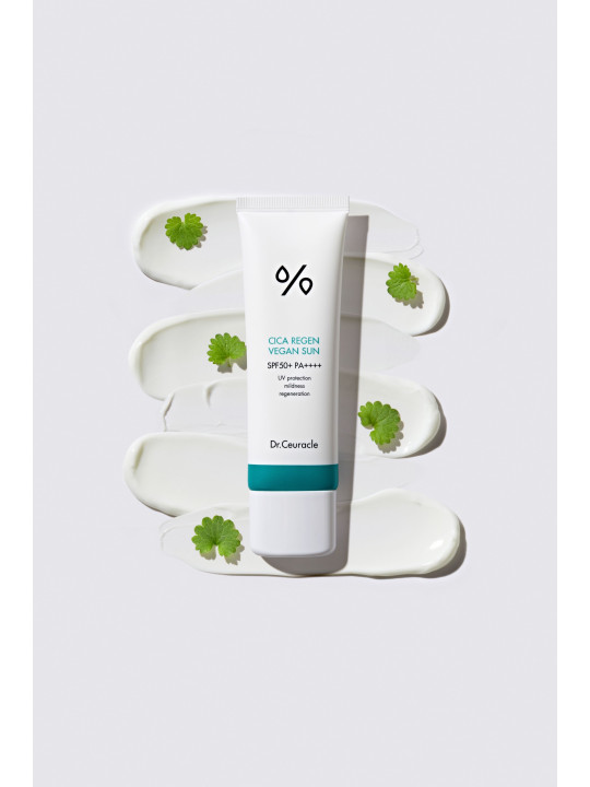 Сонцезахисний веганський крем з центелою азіатською Dr.Ceuracle Cica Regen Vegan Sun SPF 50+ PA++++, 50 мл