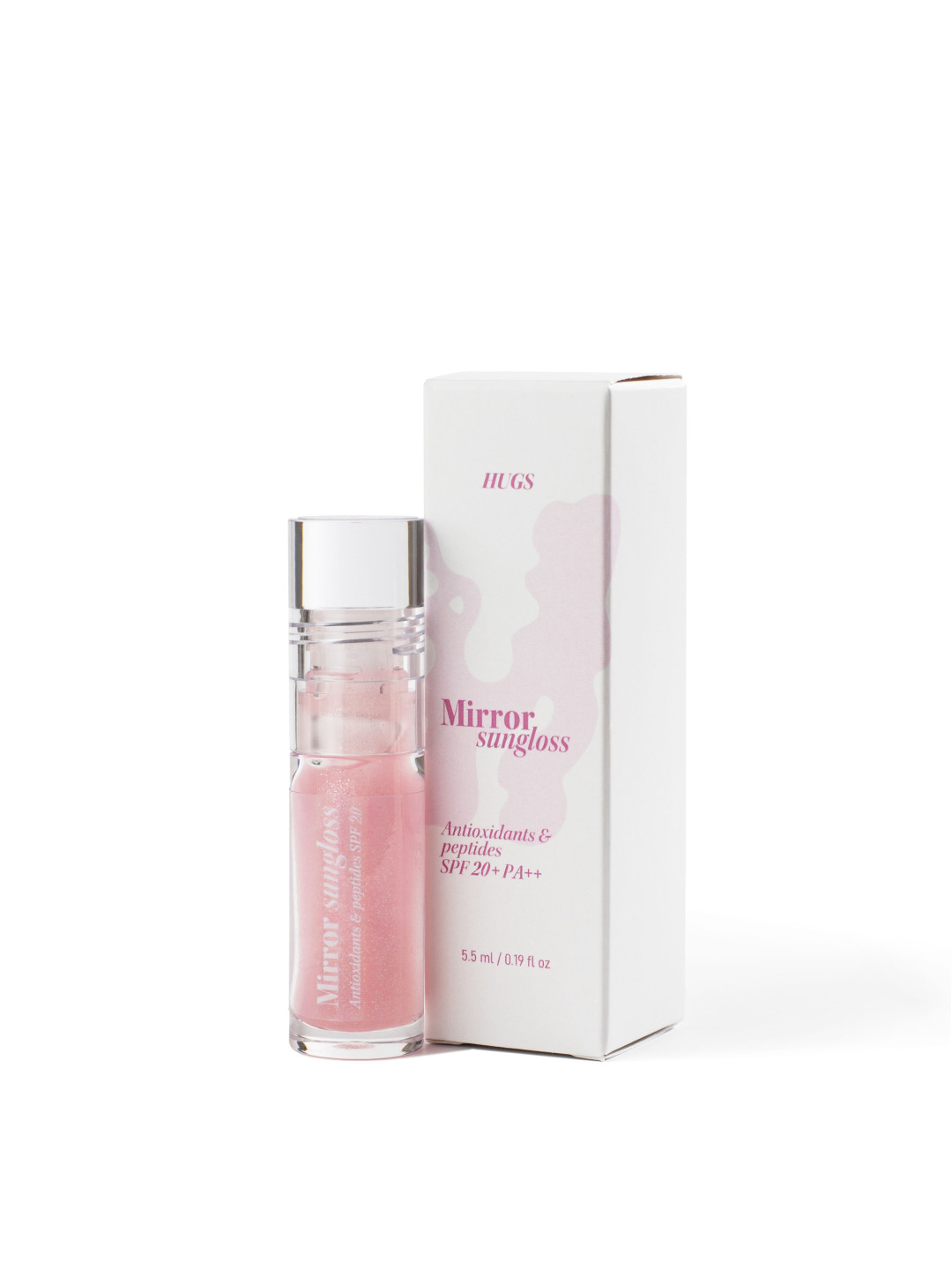 Блиск для губ HUGS Mirror Sungloss Antioxidants & Peptides SPF 20+ PA++, 5.5 мл