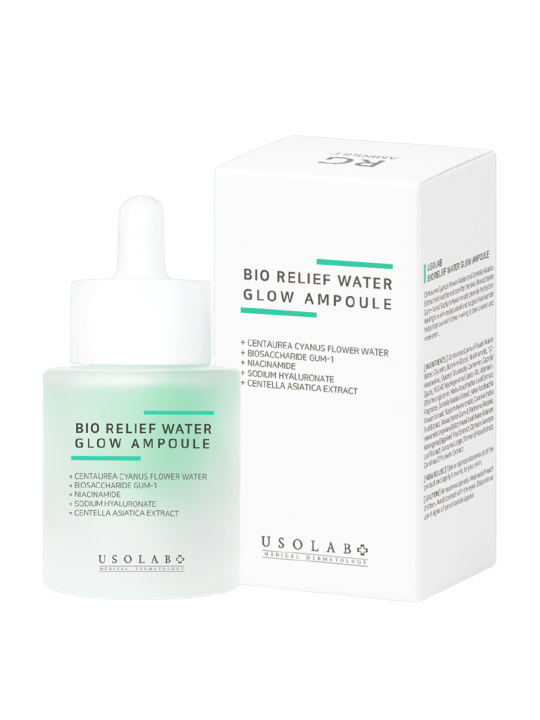 Заспокійлива, гідратуюча та протинабрякова сироватка Usolab Bio Relief Water Glow Ampoule, 30 мл