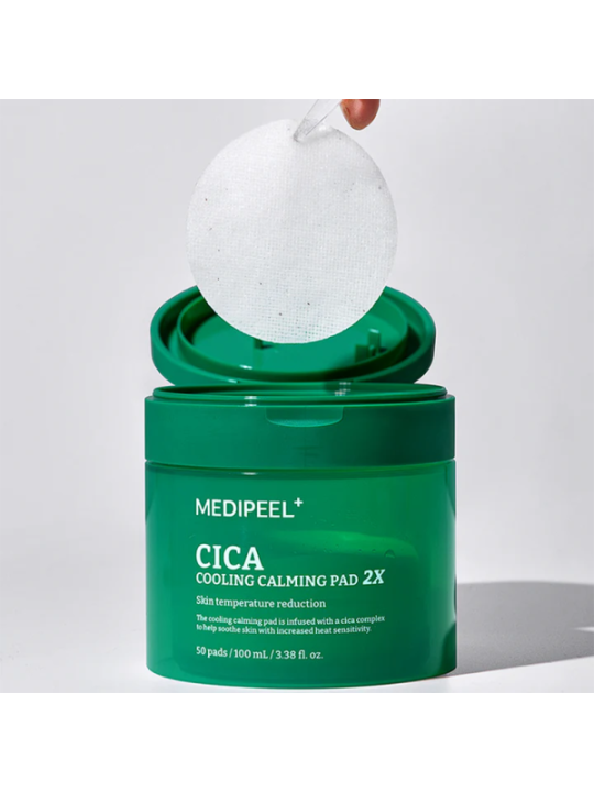 Охолоджуючі заспокійливі педи для обличчя MEDIPEEL Cica Cooling Calming Pad 2x, 50 шт 