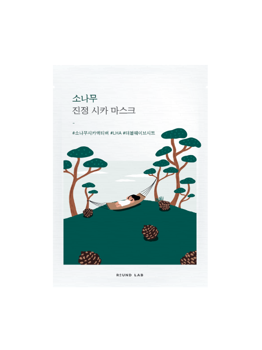 Заспокійлива тканинна маска з екстрактом голок сосни Round Lab Pine Calming Cica Mask Sheet