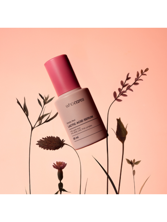 Незмивна сироватка-пілінг із молочною кислотою WhoCares Gentle Peel Lactic Acid Serum, 30 мл