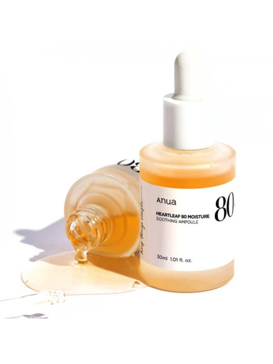 Заспокійлива ампула для обличчя з екстрактом хауттюйнії Anua Heartleaf 80% Soothing Ampoule, 30 мл