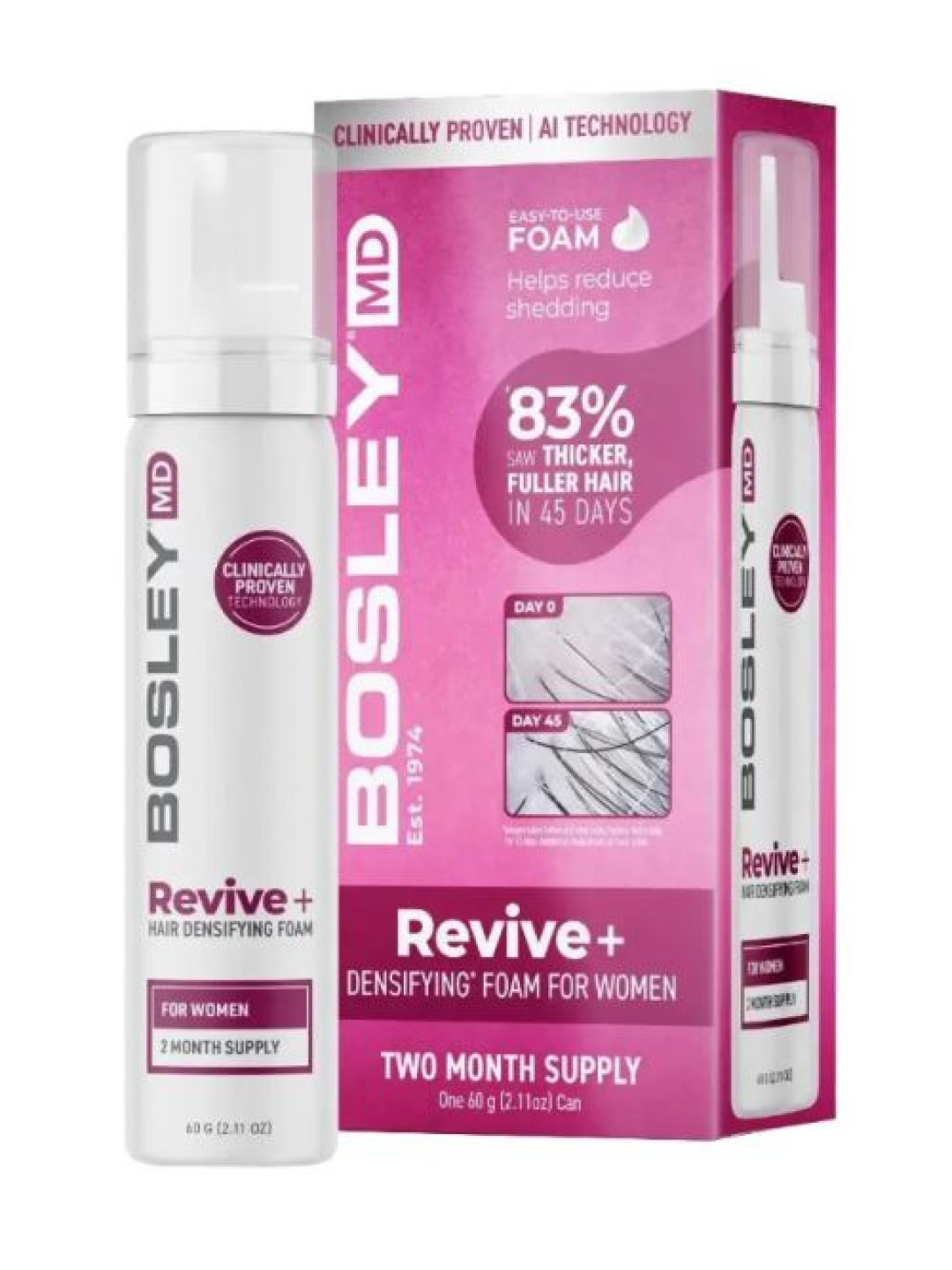 Revive+  піна проти випадіння волосся у жінок Bosley, 60 грам