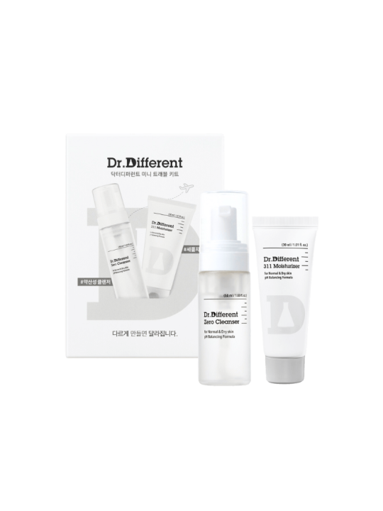 Набір мініатюр (очищення та крем) Dr.Different Mini Travel Kit, 50 + 30 мл