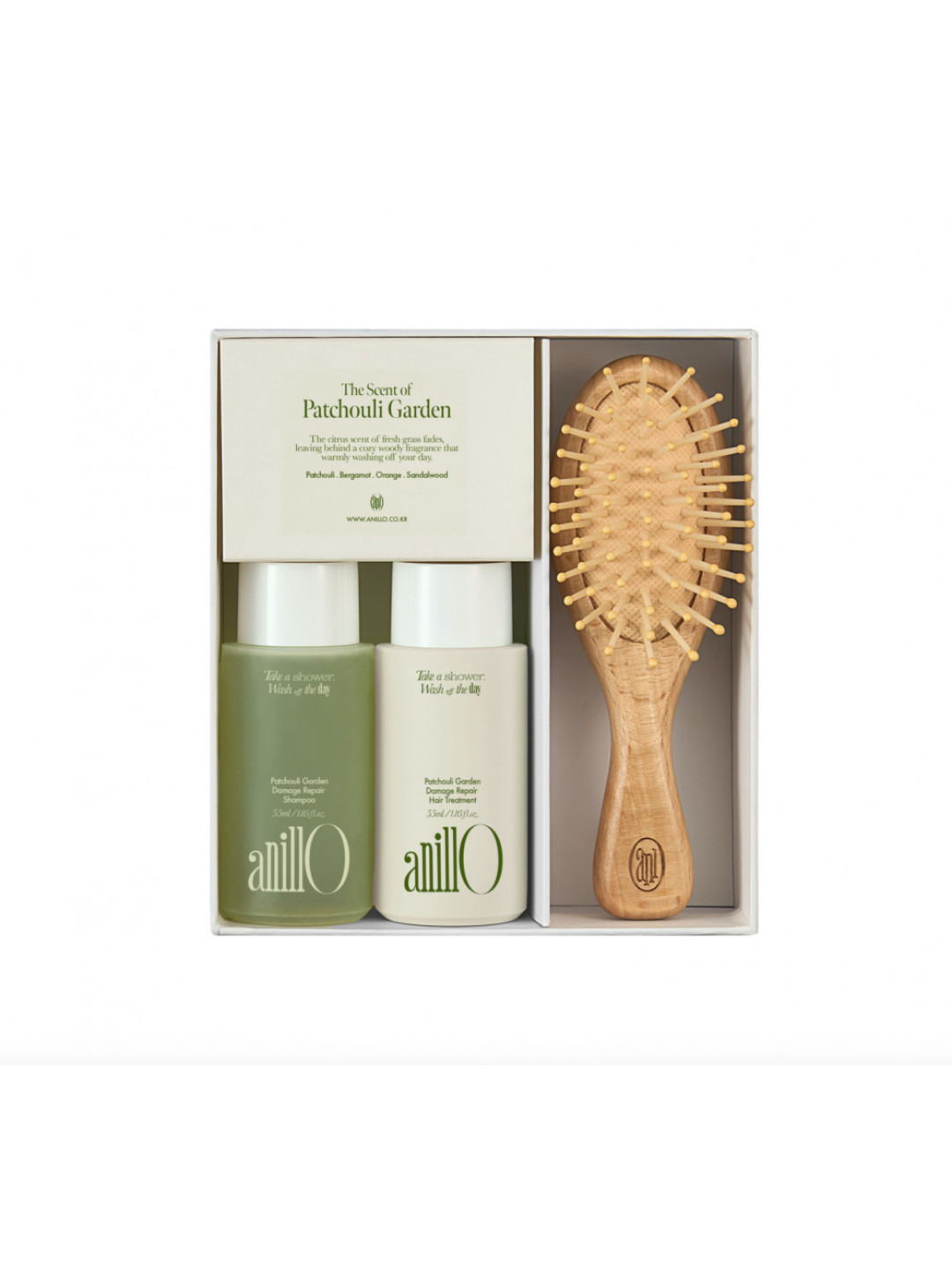 Набір для волосся ANILLO Patchouli Garden Damage Repair Hair and Brush Set
