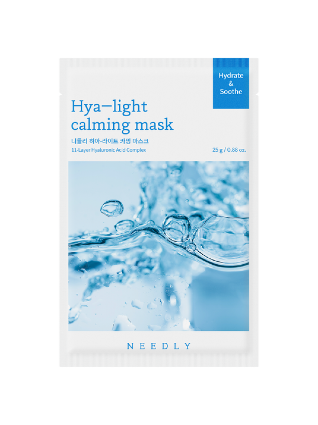Зволожувальна маска з гіалуроновою кислотою Needly Hya-light Calming Mask 1ea, 1 шт * 25 г